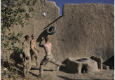 Marines Playing Basketball in Afghanistan                                                           